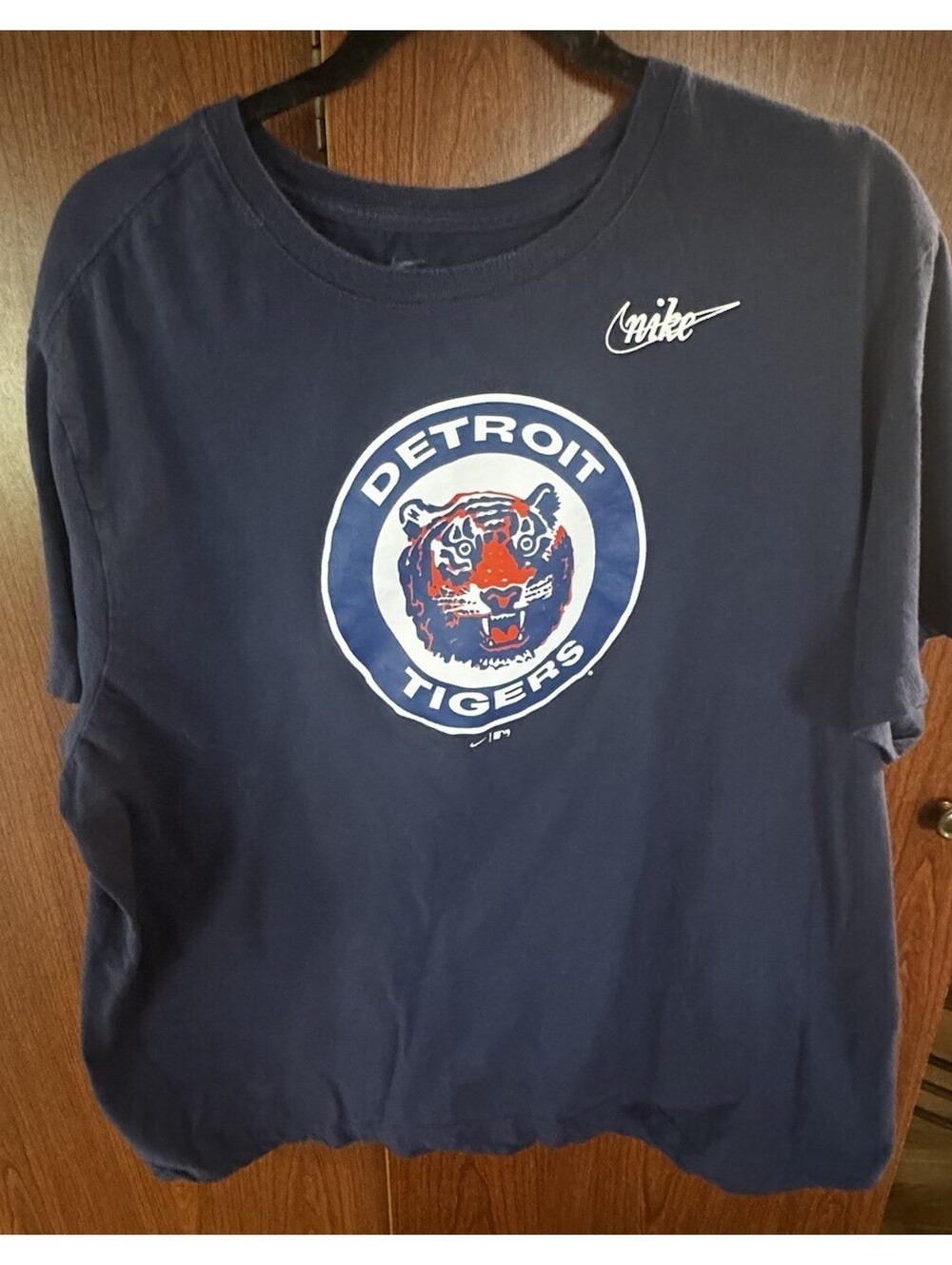 Nike Detroit Tigers T Shirt XXL Navy 2015 MLB Baseball Retro Logo Tee